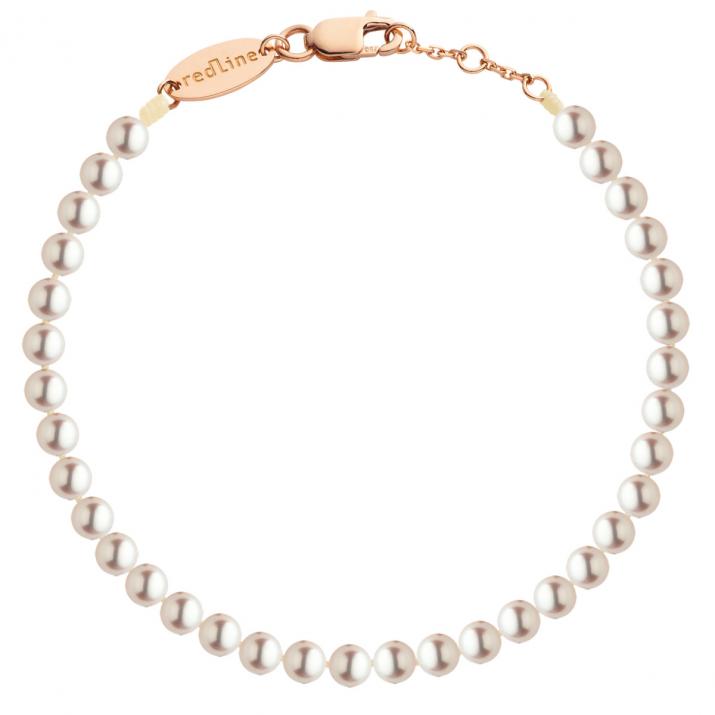 Pearls String Bracelet with rose gold clasp - Redline - 0++