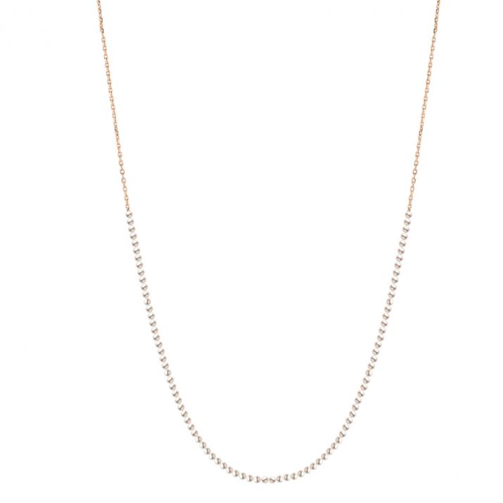 Long necklace half-pearls half-chain in yellow gold - Redline - 0++