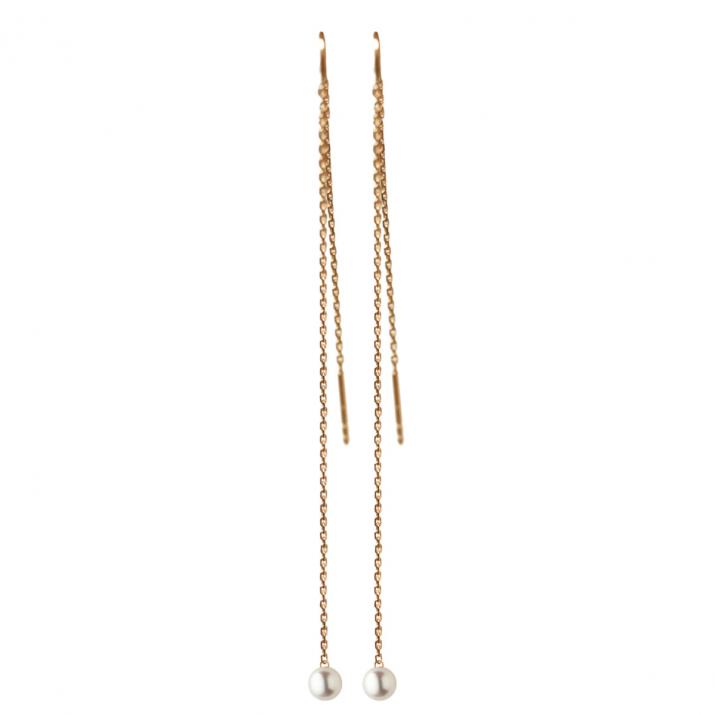 Milakoya hanging pearl earrings on rose gold chain - Redline - 0++