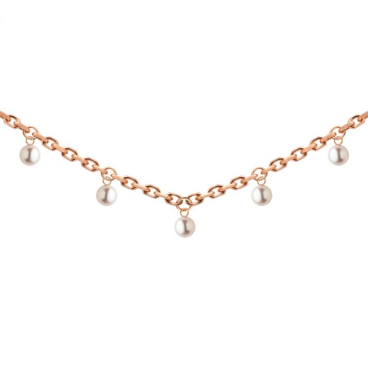 Milakoya necklace on rose gold and pearls - Redline - 0++