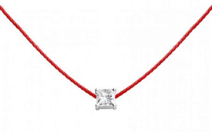 String Necklace Princesse White Gold RedLine Jewelry - Redline