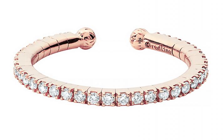 Ring with 0.29ct Round Diamond in Rose Gold Prong Setting - Redline - 0++