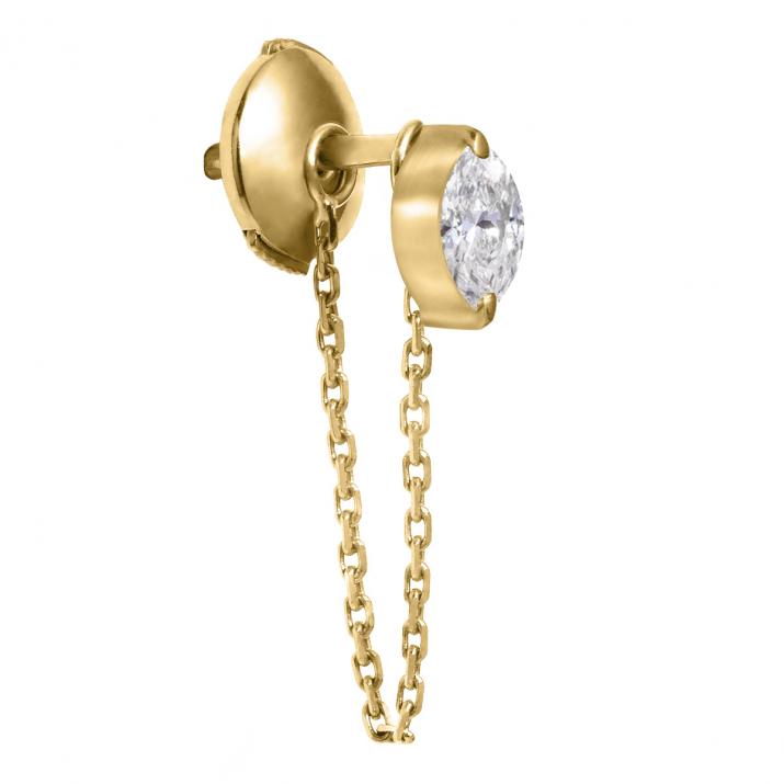 Majesty Courtoise earring Yellow gold chain - Redline - 0++