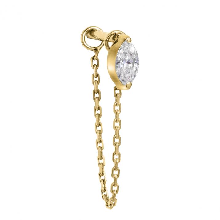 Majesty Courtoise earring Yellow gold chain - Redline - 0++