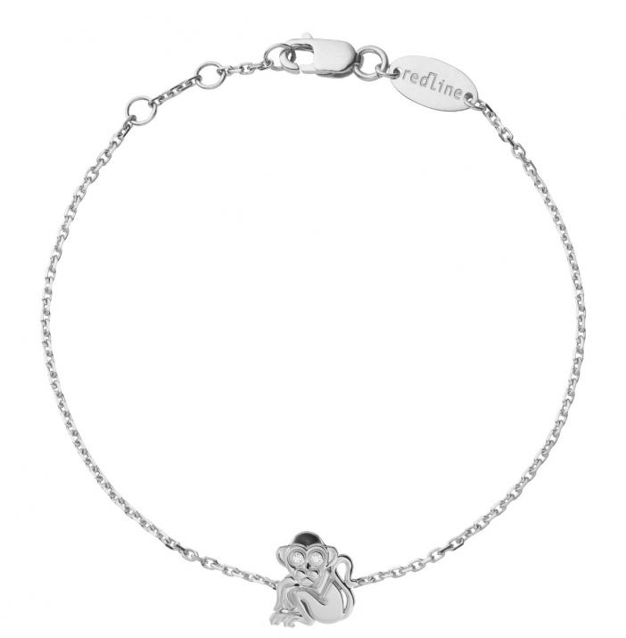 Chain Bracelet For Women with 0.01ct Round Diamond in White Gold Pavé Setting - Redline