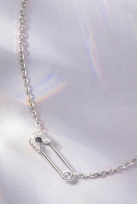 Ange chain necklace with diamonds and white gold - Redline - 0++