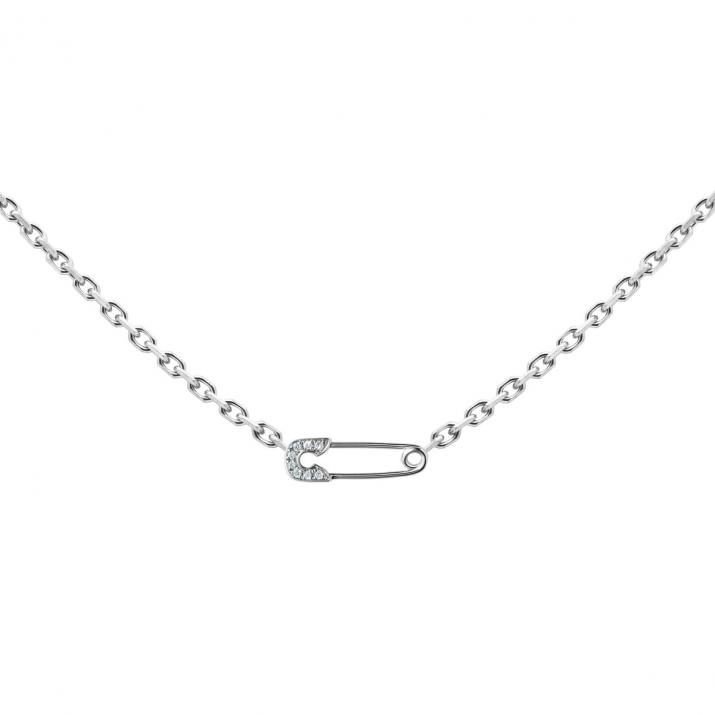 Ange chain necklace with diamonds and white gold - Redline - 0++