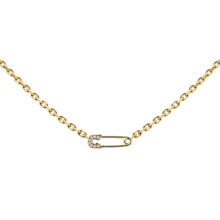 Ange chain necklace with diamonds and yellow gold - Redline - 0++