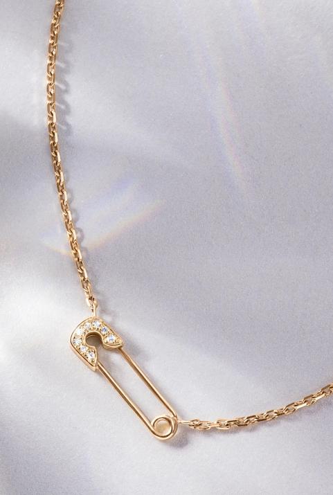 Ange chain necklace with diamonds and rose gold - Redline - 0++