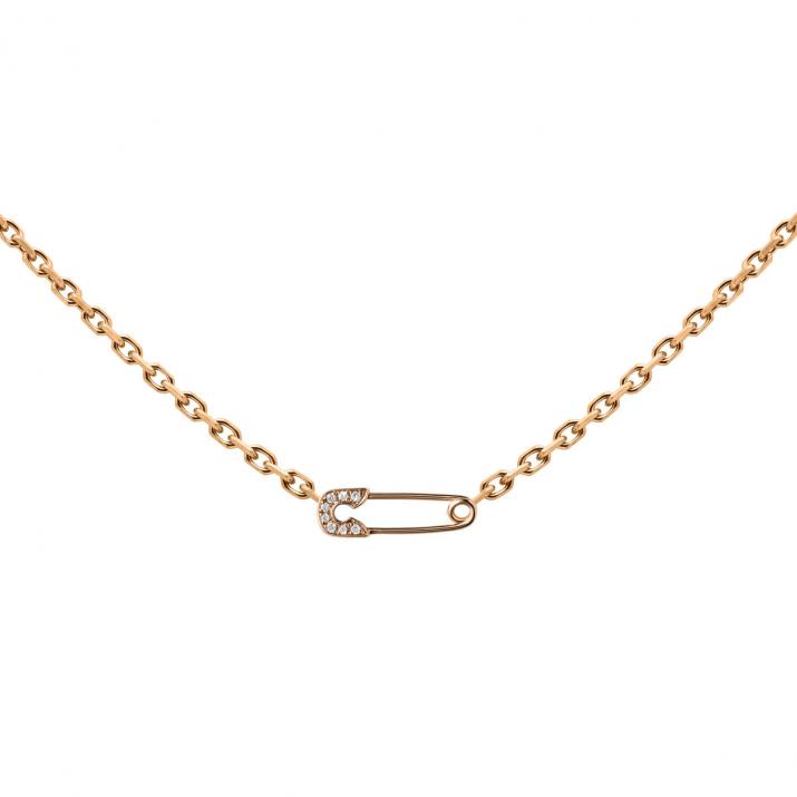 Ange chain necklace with diamonds and rose gold - Redline - 0++