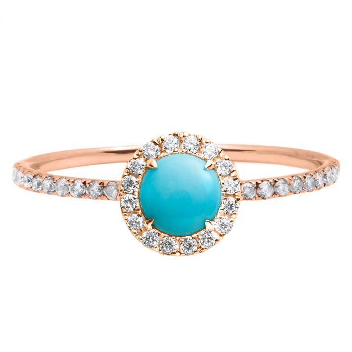Reine Turquoise Ring Rose Gold - Redline - 0++