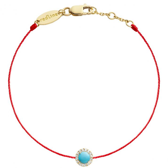 String Bracelet For Women with 0.085ct Round Diamond in Yellow Gold Prong Setting - Redline - 0++