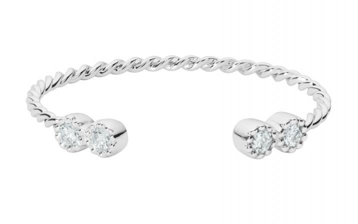 Ring with 0.056ct Round Diamond in White Gold Prong Setting - Redline