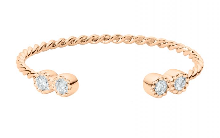 Ring with 0.056ct Round Diamond in Rose Gold Prong Setting - Redline