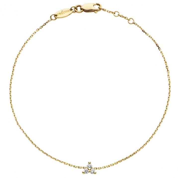 Chain Bracelet For Women with 0.043ct Round Diamond in Yellow Gold Prong Setting - Redline