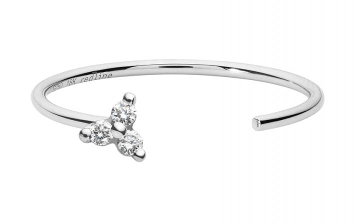 Ring with 0.42ct Round Diamond in White Gold Prong Setting - Redline - 0++