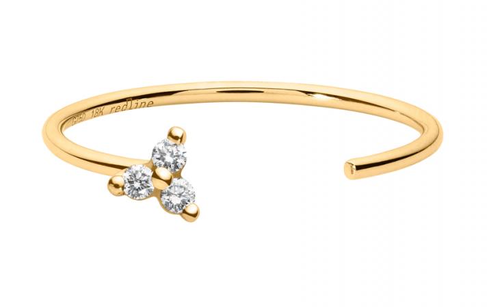 Ring with 0.42ct Round Diamond in Yellow Gold Prong Setting - Redline - 0++