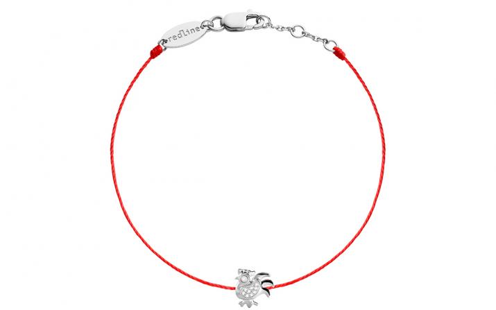 String Bracelet For Women with 0.04ct Round Diamond in White Gold Pavé Setting - Redline
