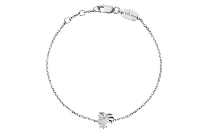 Chain Bracelet For Women with 0.01ct Round Diamond in White Gold Pavé Setting - Redline - 0++