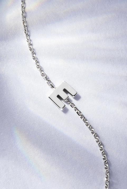 Chain Letter Bracelet in White Gold - Redline - 0++