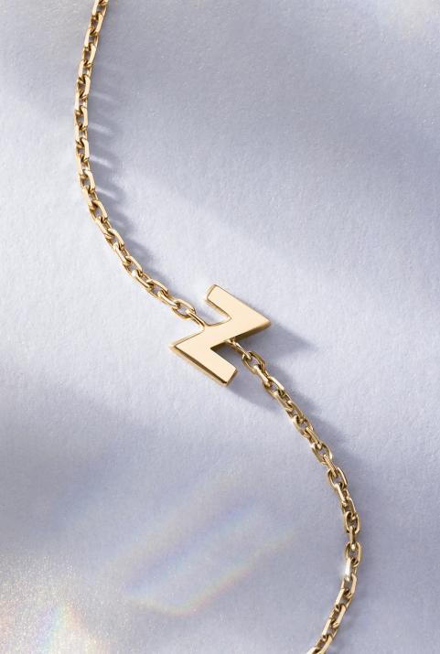 Chain Letter Bracelet in Yellow Gold - Redline - 0++