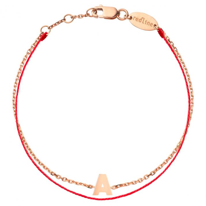 String-Chain Letter Bracelet in Rose Gold - Redline - 0++