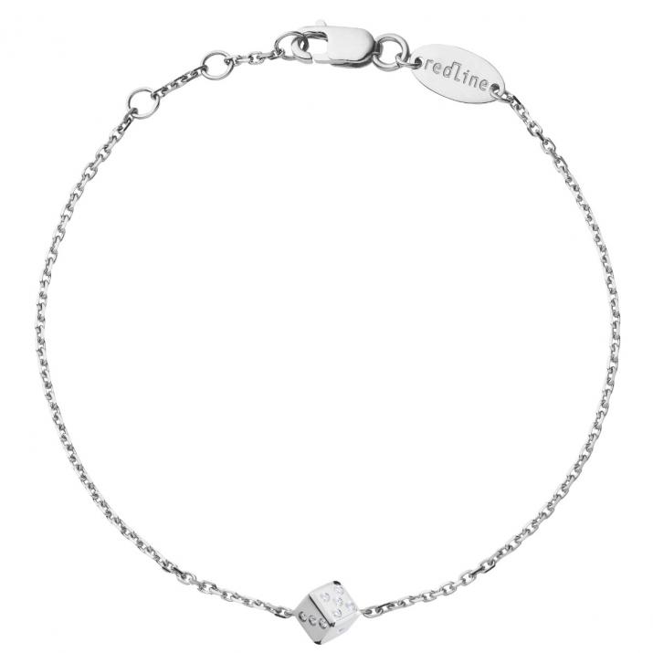 Chain Bracelet For Men with 0.09ct Round Diamond in White Gold Pavé Setting - Redline