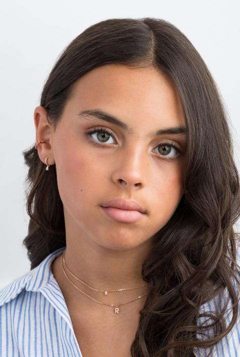 Chain Necklace For Women with 0.10ct Princess Diamond in Rose Gold Prong Setting - Redline - 0++