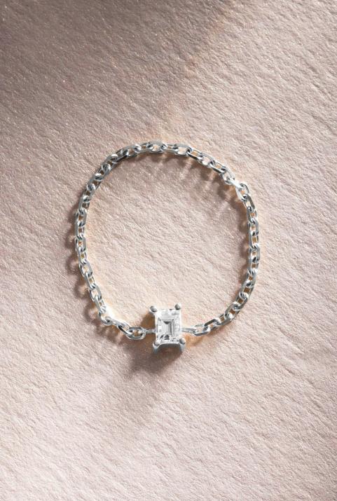 Comtesse Chain Ring White Gold - Redline - 0++