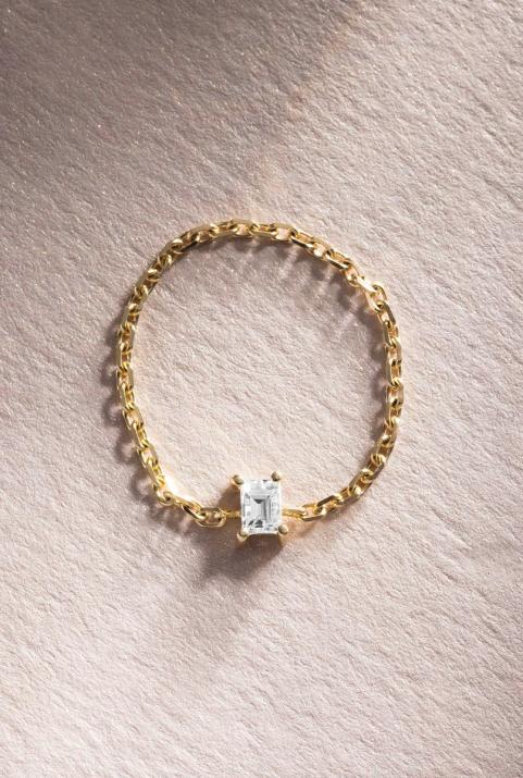 Comtesse Chain Ring Yellow Gold - Redline - 0++