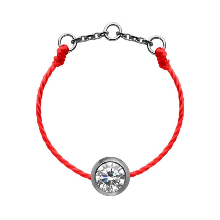 String Ring with 0.10ct Round Diamond in Black Gold Bezel Setting - Redline - 0++