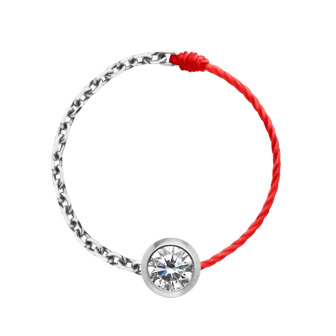 Redline Rings Redline Jewerly - Pure - String Ring with 0.10ct Round Diamond in White ...