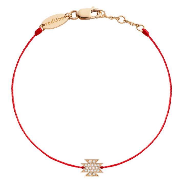 Rose gold Aztec thread bracelet paved with diamonds - Redline - 0++