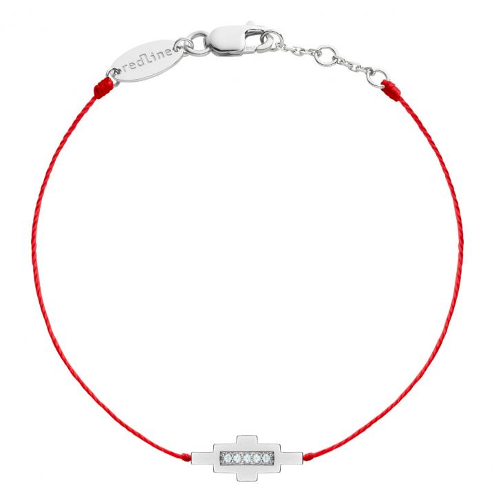 Maya diamonds on string bracelet in white gold - Redline