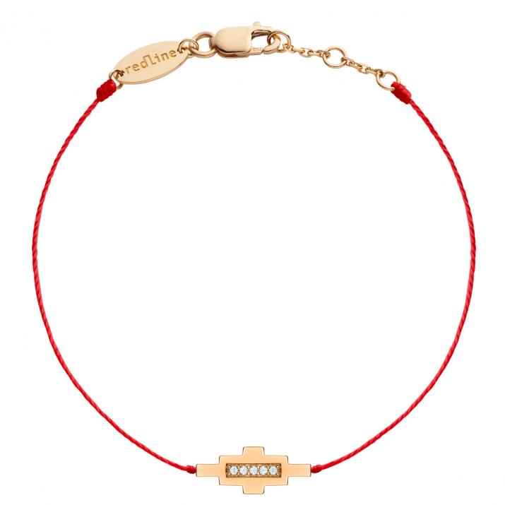 Maya diamonds on string bracelet in rose gold - Redline