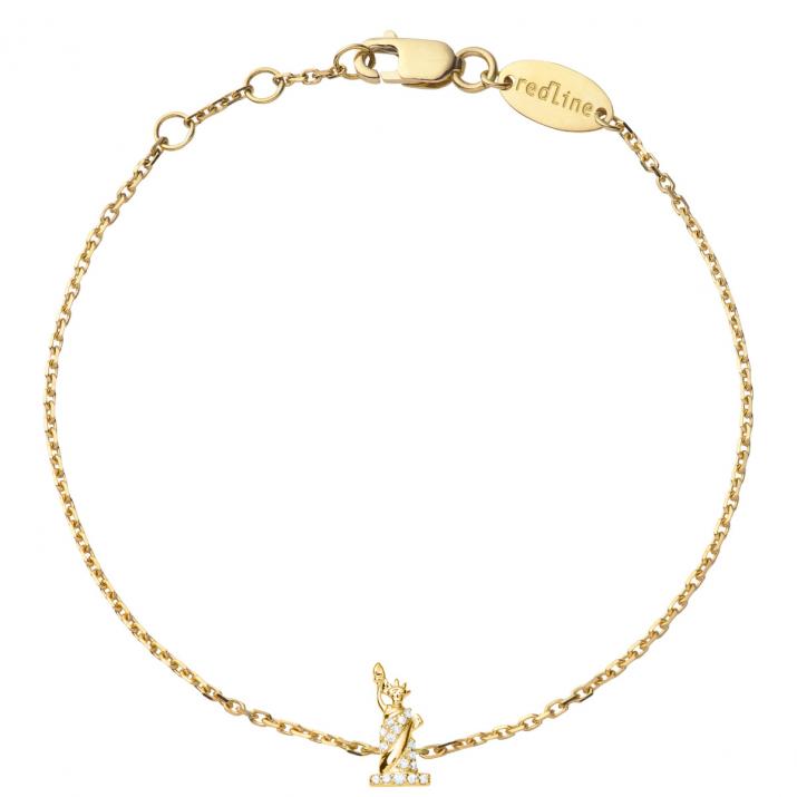 Chain Statue of Liberty bracelet in yellow gold - Redline - 0++