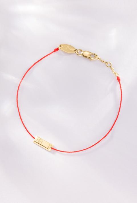 Thread bracelet with yellow gold bar - Redline - 0++