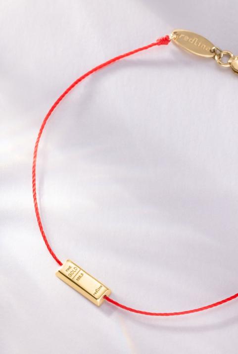Thread bracelet with yellow gold bar - Redline - 0++
