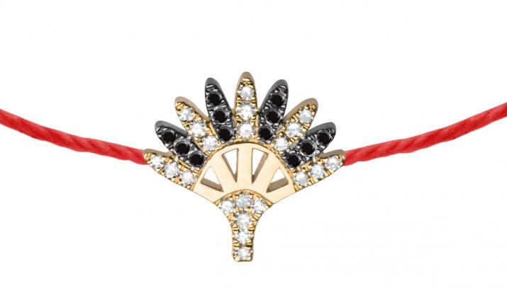 Black Tamar Thread Bracelet Yellow Gold - Redline - 0++