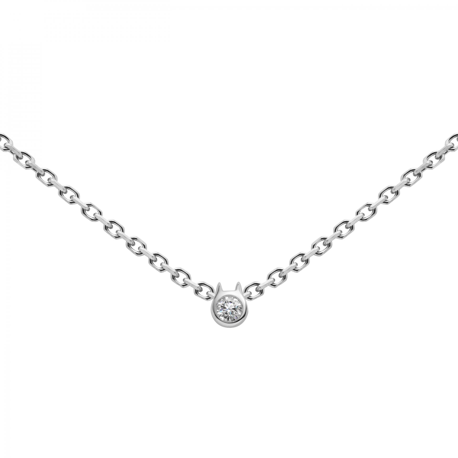 1/20 Ctw Cat Kitty Heart Pendant Necklace with Natural Round Diamonds –  Fifth and Fine