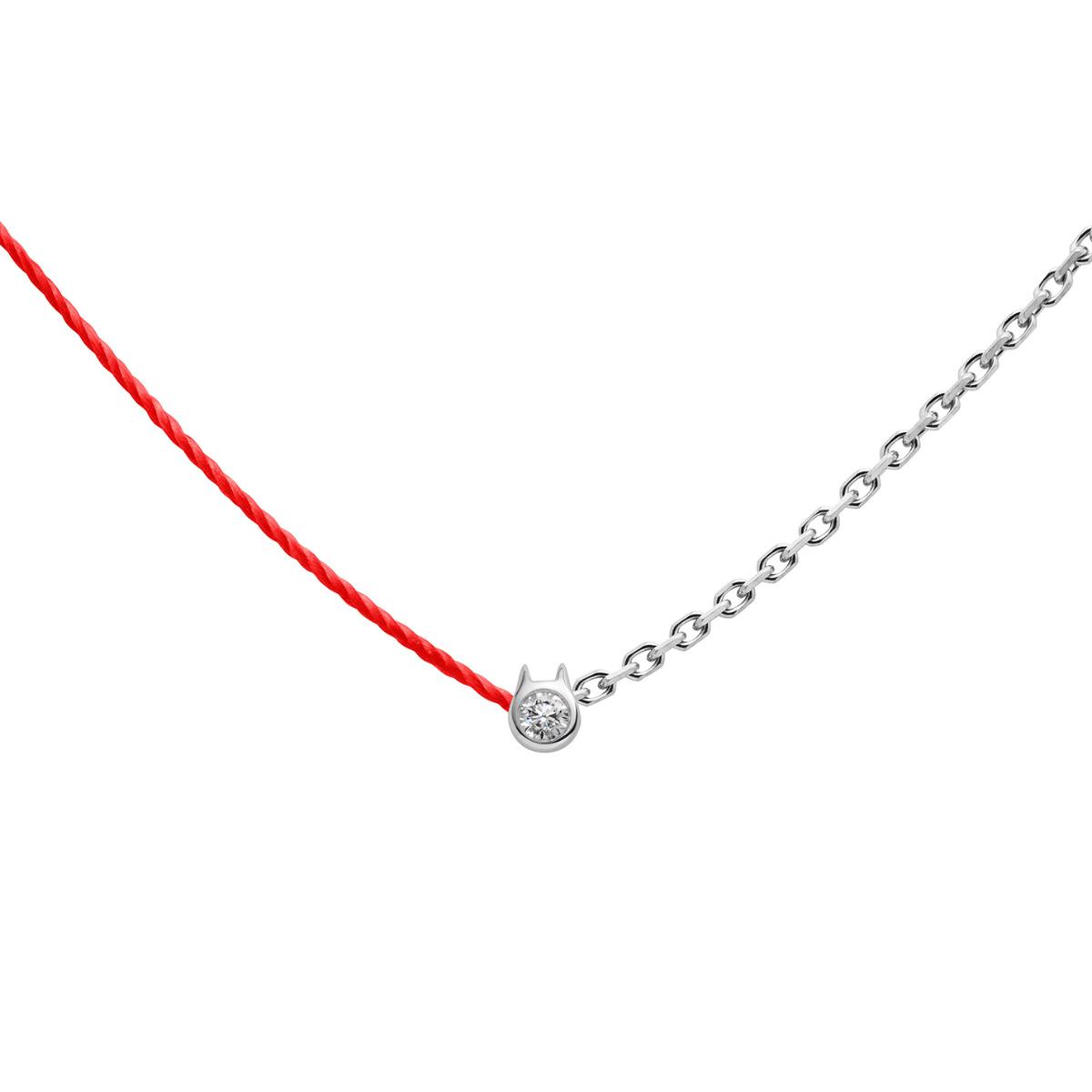 Woman chain and thread necklace with 