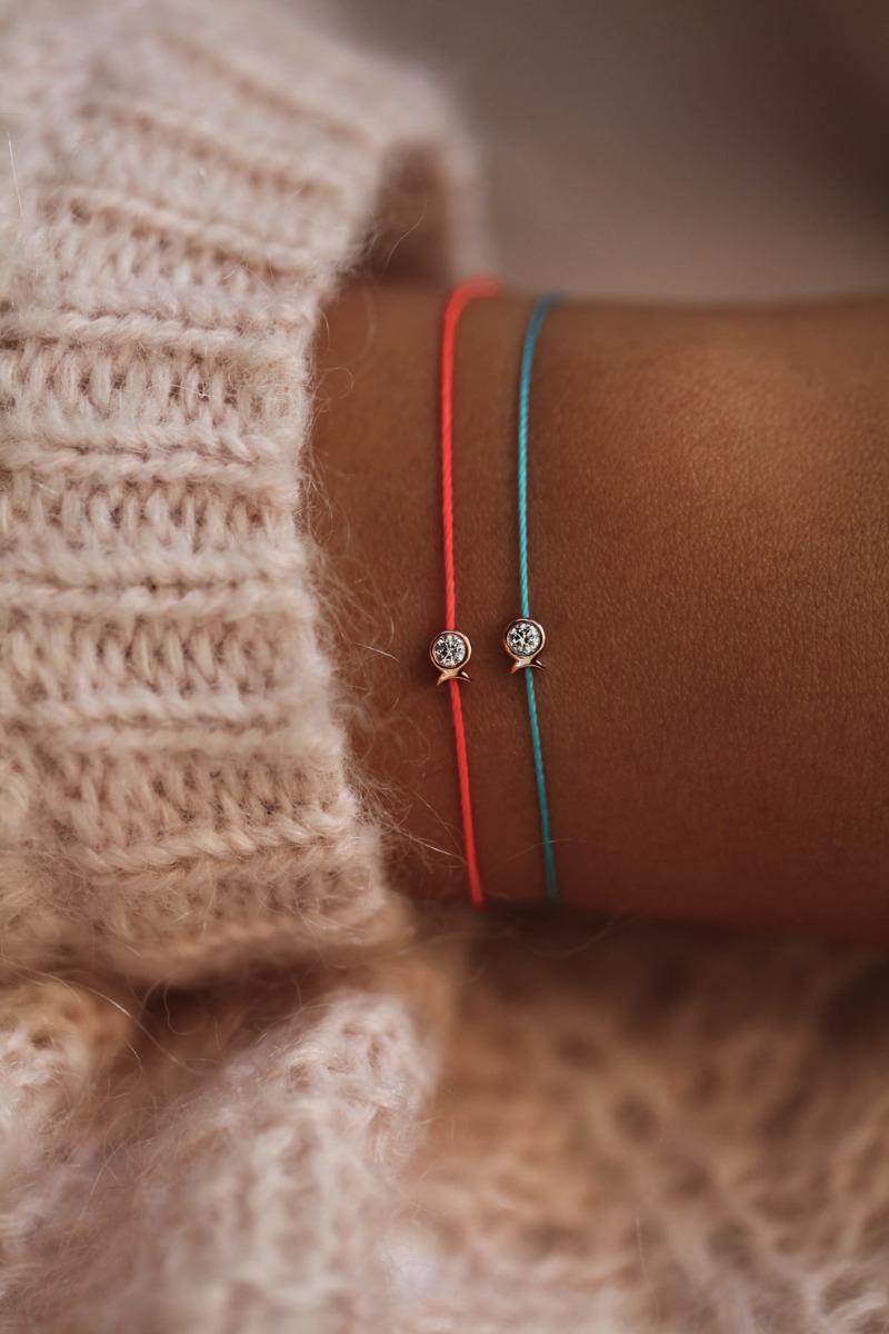 Redline Jewelry - Mini Pur Fish thread bracelet rose gold - Redline
