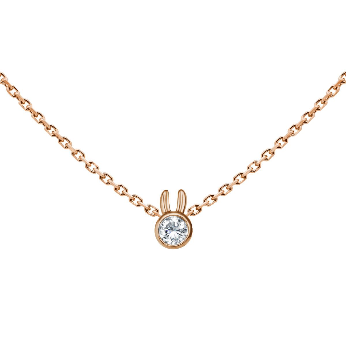 Redline jewelry - Mini Pure Rabbit chain necklace in rose gold - Redline