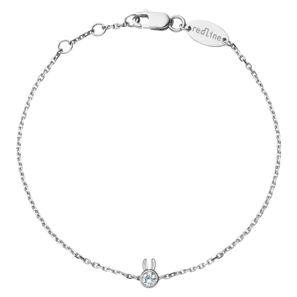 Redline jewelry - Mini Pure Rabbit white gold chain bracelet - Redline