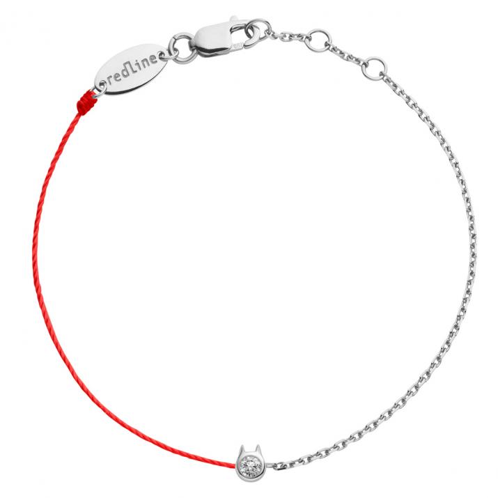 Mini Pure Cat half thread half chain white gold bracelet - Redline - 0++