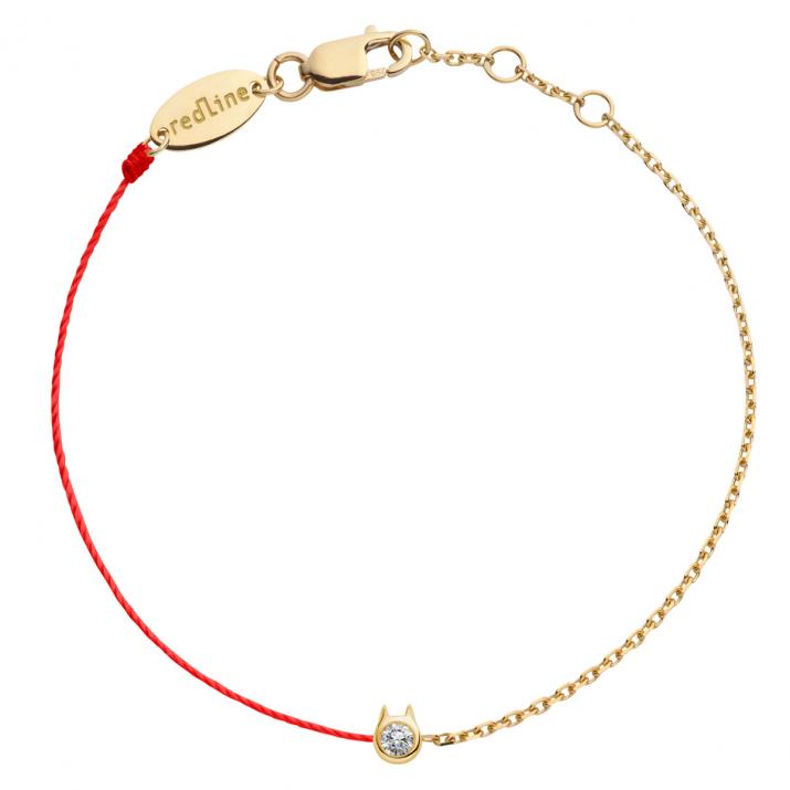 Mini Pure Cat half thread half chain yellow gold bracelet - Redline - 0++