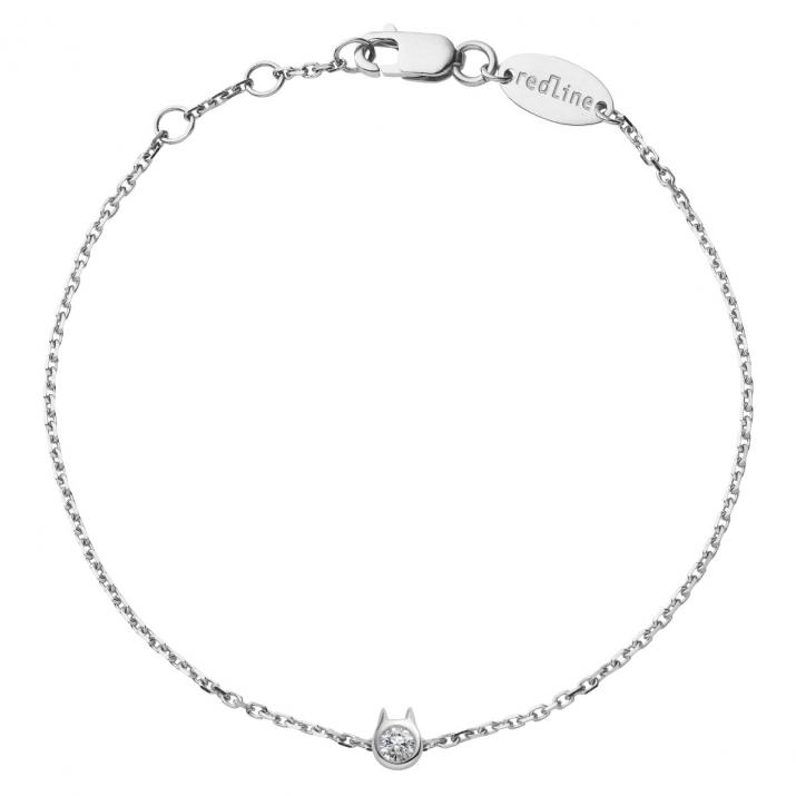 Mini Pure Cat chain bracelet in White gold - Redline - 0++