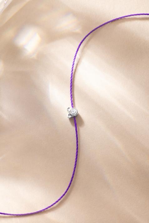 Mini Pure Bear 0.05carat diamond thread bracelet in white gold - Redline - 0++