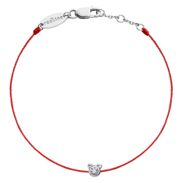 Mini Pure Bear 0.05carat diamond thread bracelet in white gold - Redline - 0++