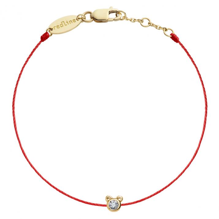 Mini Pure Bear 0.05carat diamond thread bracelet in yellow gold - Redline - 0++